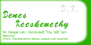 denes kecskemethy business card